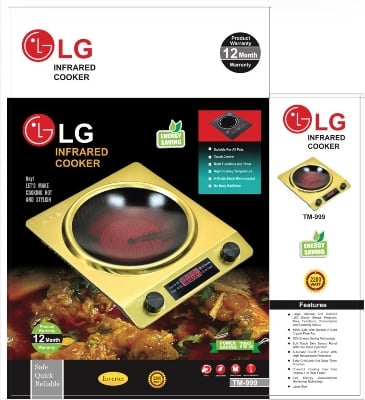 Picture of LG Infrared Cooker 2200 Watt (TM-999) Suitable for All pot, Touch Control, Multi Functions with Timer, No Body radiation and 70% Energy Saving