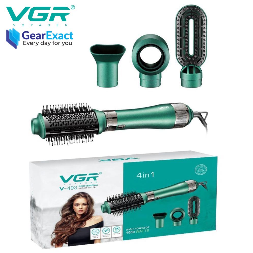 Picture of VGR V-493 Hair Dryer Brush 4-in-1 Hot Air Styler for Women ( Green )