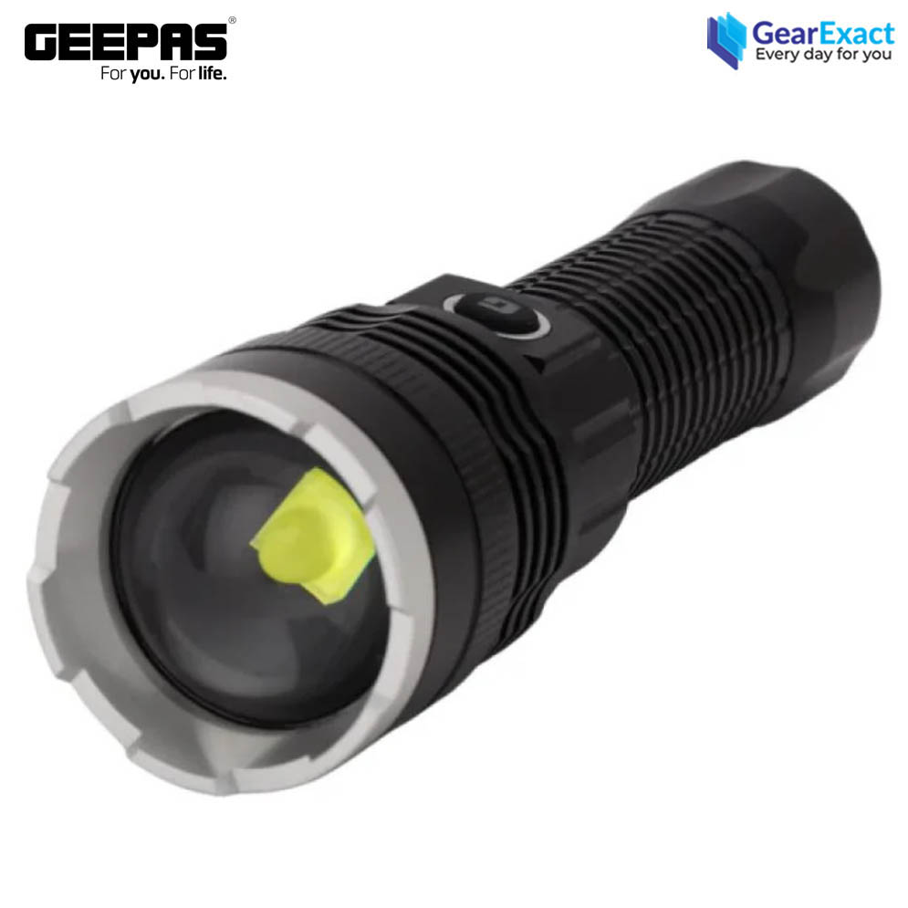 Picture of Geepas GFL51000 Rechargeable Zoomable LED Flashlight and Torch Light ( Black )