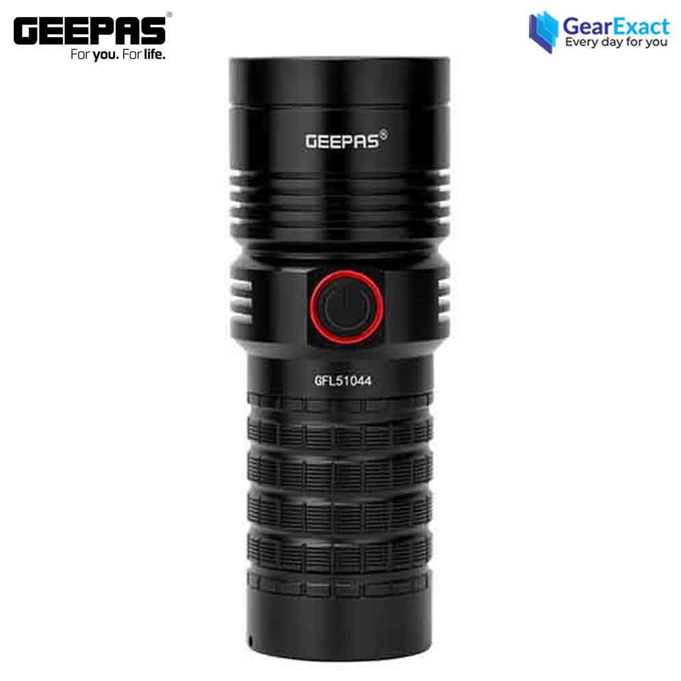 Picture of Geepas GFL51044 Rechargeable LED Flashlight and Torch Light with Power Bank ( Black )
