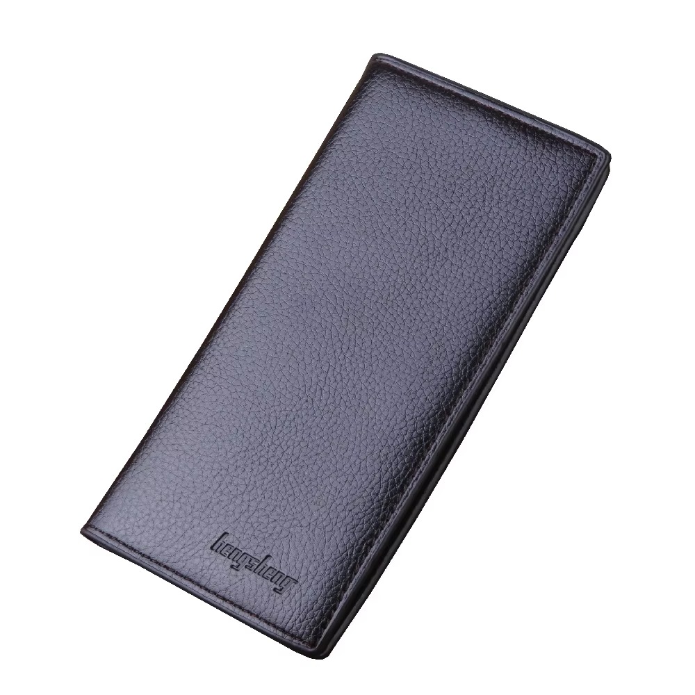 Picture of Men's Fashion Multi-Functional Soft Leather Wallet Litchi Pattern Custom Logo Open Closure Type Short Length PU Long Wallet