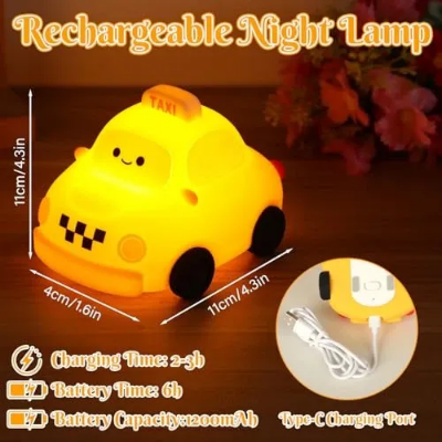 Picture of Soft Silicone Touch Control Rechargeable LED Taxi Night Lamp