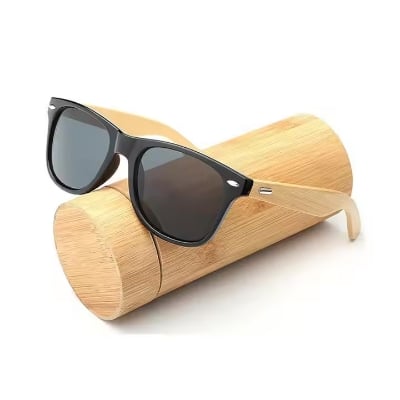 Picture of BOYSEEN Retro Wood Bamboo Men Sunglass - Sun Glass For Men (Black )