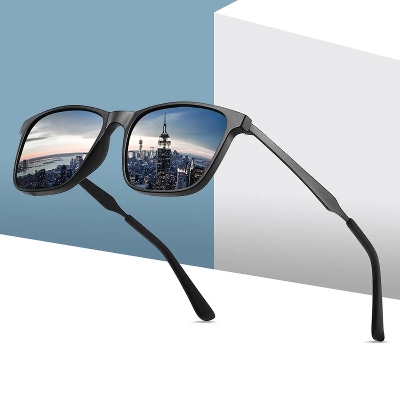 Picture of Brand Fashion Sun Glasses Alloy Polarized UV400 Lens Outdoor Driving Vintage Eyewear (Black )