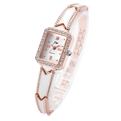 Picture of Luxury Rhinestone Rectangle Diamond Watch Woman fashion Quartz Watch (Rose Gold )