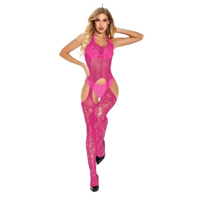 Picture of Women Sexy Lingerie Body stockings Erotic Lingerie Sexy Crotchless Stripper Outfit - Rose Red (Int: One size )
