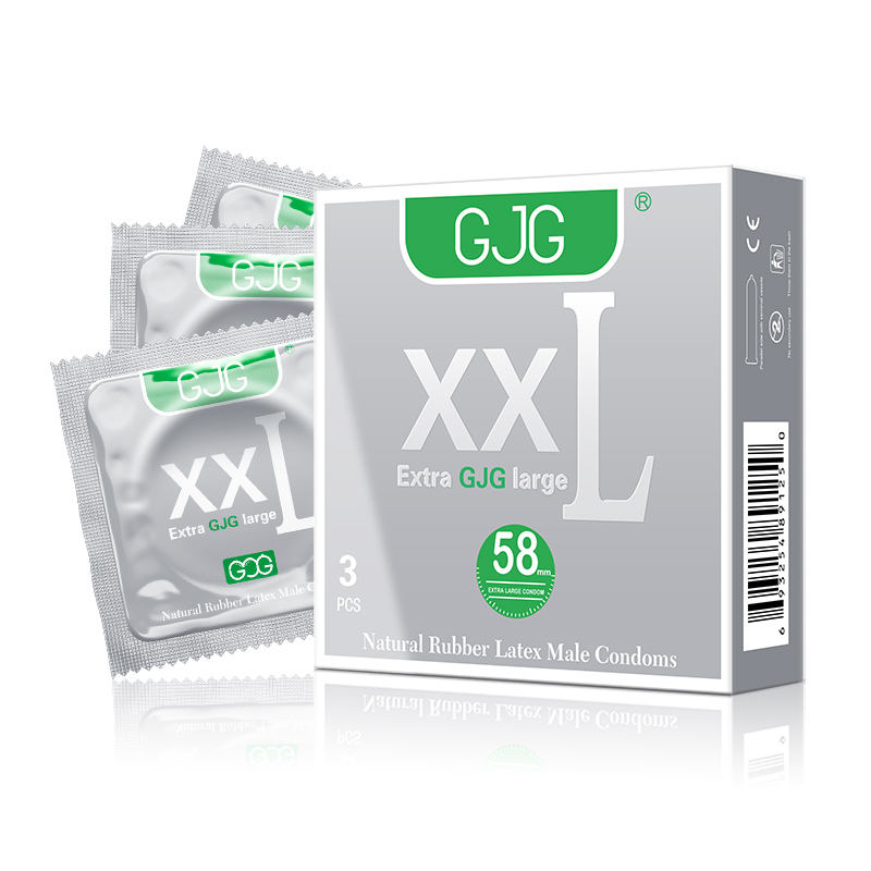 Picture of GJG XXL 58mm Extra Large Size Ultra Thin Safety Condoms For Men - 3pcs/Box (Deep Gray )