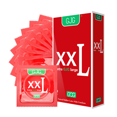 Picture of GJG XXL Size Contraception 55mm Latex Thin  Delay Timing Condoms-10PCS (Red )