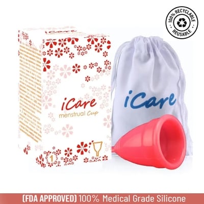 Picture of Brand Medical Grade Silicone Case Reusable Organic Menstrual Cup for Women | 25 ML | Small Size | Pad (Small )