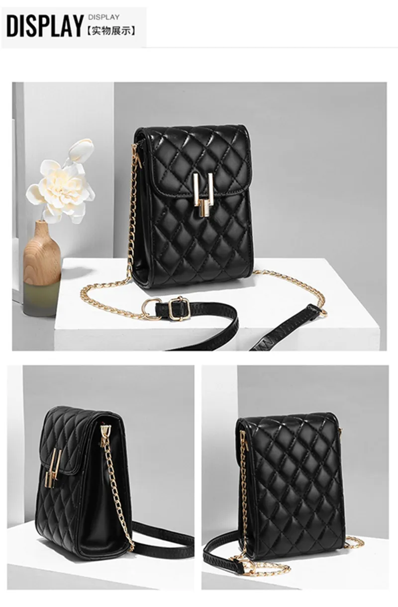 Picture of Women's Trendy Fashion Simple Chain Bag Women's Messenger High-quality Shoulder Bag Dating All-match (Black )