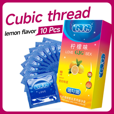 Picture of GJG Super Thin Lemon Flavored Latex Enhanced Pleasure Condoms - 10pcs Pack (Lemon flavour )