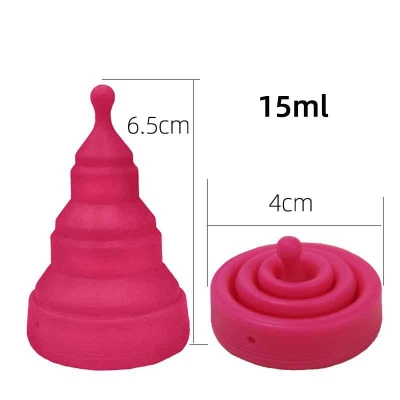 Picture of AEIOU Hypoallergenic Certified Medical Grade Reusable Menstrual Cup for Women | Clear | Blue | Small Size | Pad (Small )
