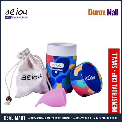 Picture of AEIOU Eco Friendly Feminine Sterilising Period Cup Female Hygiene Women Organic Menstrual Cups with Tube Box for Women | Purple | Large Size | Small Size | Pad (Large, Small )