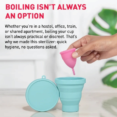 Picture of Portable & Reusable Food-Grade Silicone Folding Water Cup for Menstrual Cup Sterilizer (Not Specified )
