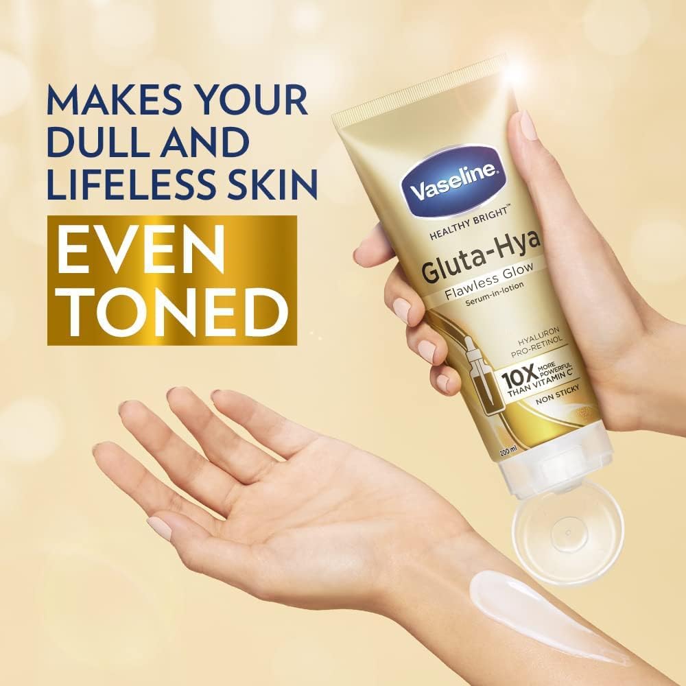 Picture of Vaseline Gluta-Hya Flawless Glow, 200ml, Serum-In-Lotion, Boosted With GlutaGlow, for Visibly Brighter Skin from 1st Use