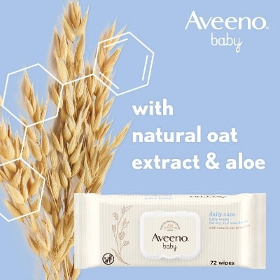 Picture of AVEENO Baby Daily Care Wipes - Cleanse Gently and Efficiently - Baby Wipes - Baby Essentials - 72 Wipes,