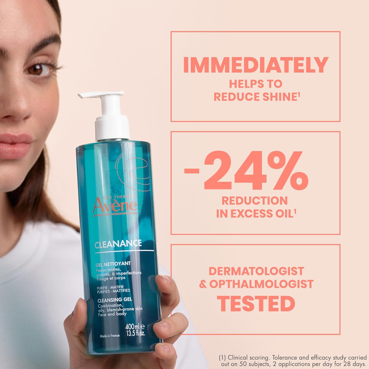 Picture of Avène Cleanance Cleansing Gel Soap Free Cleanser for Acne Prone, Oily, Face & Body, Alcohol-Free