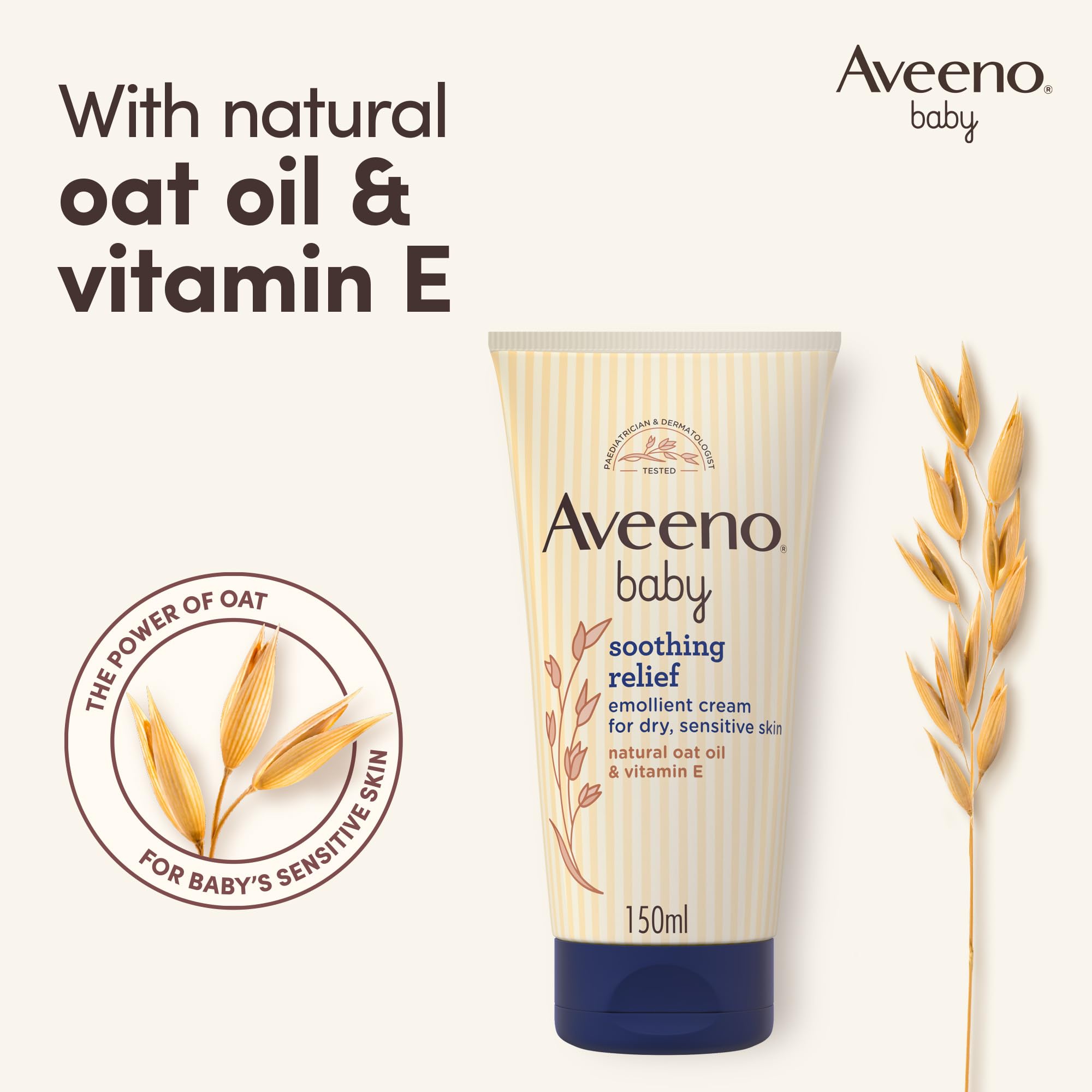 Picture of Aveeno Baby Soothing Relief Emollient Cream For Dry & Sensitive Skin 150ml
