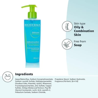 Picture of Bioderma Sebium Foaming Gel Face Wash - 200ml