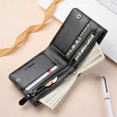 Picture of short Leather Wallet Money bag( Black )