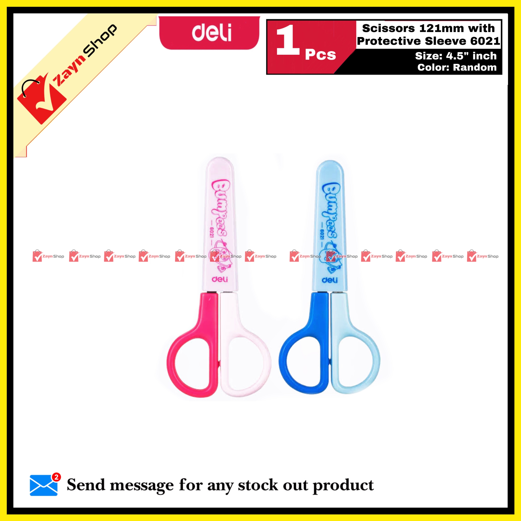 Picture of Deli Scissors 121mm with Protective Sleeve 6021  4.5 inch