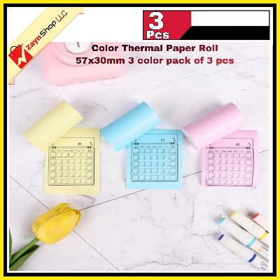 Picture of Thermal Paper color thermal paper Roll 57x30mm 3 color pack of 3 pcs