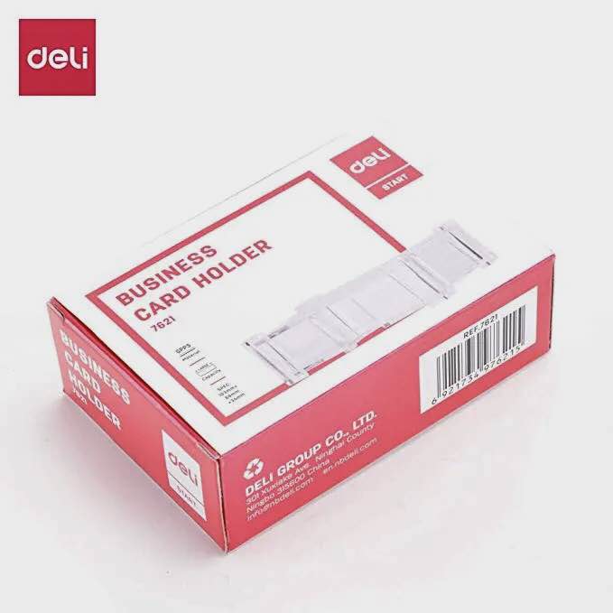 Picture of Deli Business visiting Card Holder /Card Box- Transparent 1 pcs