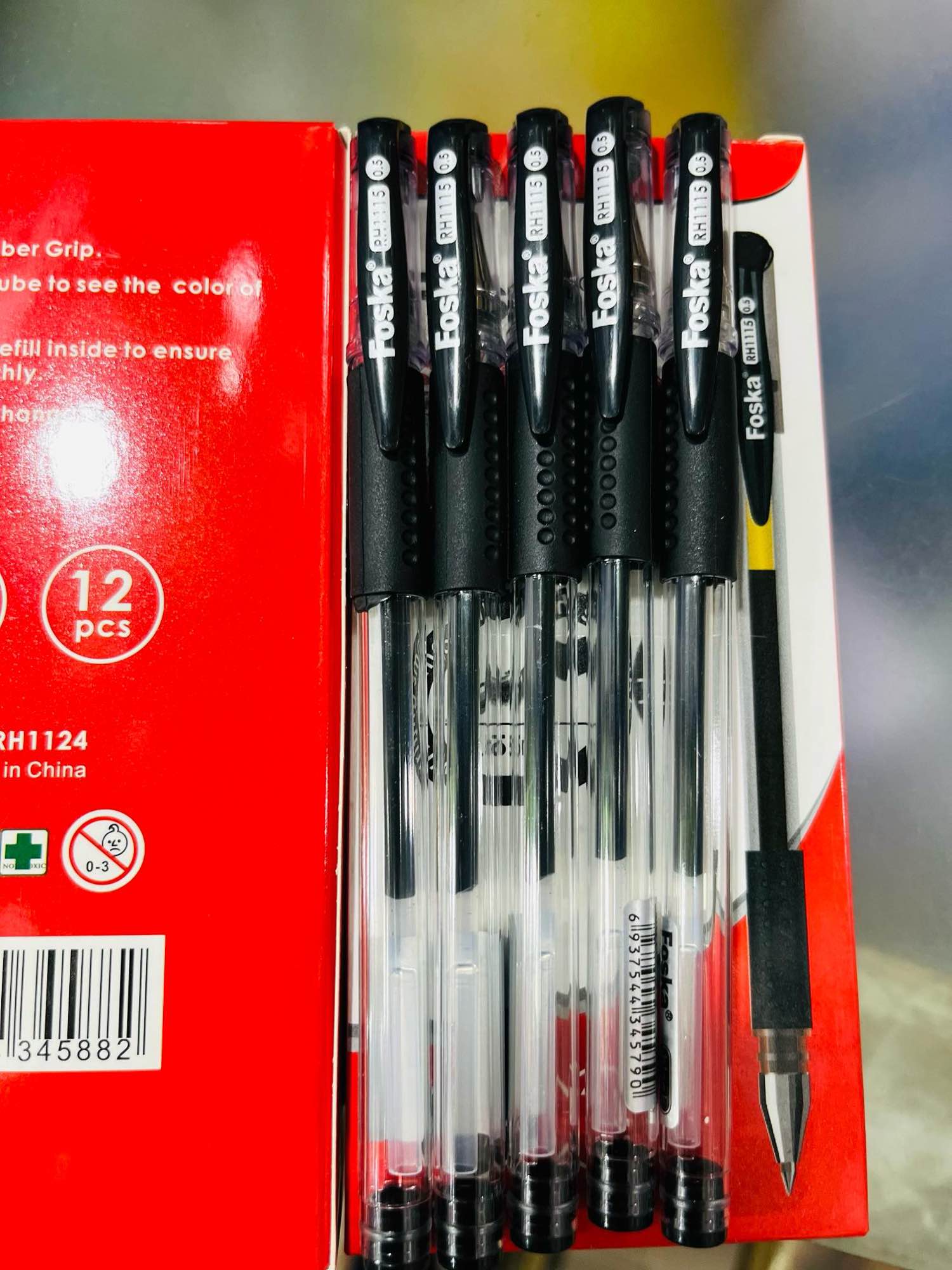 Picture of FOSKA Gel Pen 0.5mm Black ink 12PCS