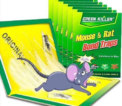Picture of Mouse Board Rat Bond Traps Green Killer size 12"x8" (1 PSC or 3PCS) Mouse Sticky Mice Glue Trap High Effective Rodent