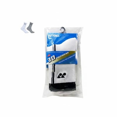 Picture of Yonex Badminton Sports Socks - 1 Pair - White - White