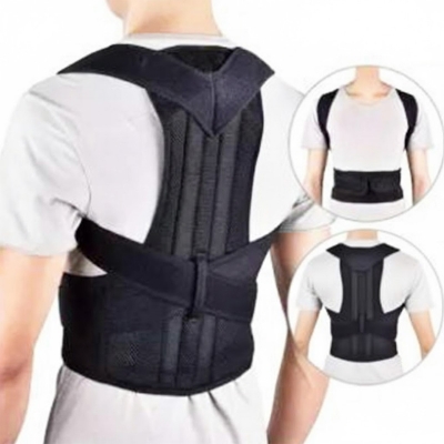 Picture of Adjustable Back Posture Corrector Back Pain Relief Belt Spine Waist Support Correction Straps Posture Belt - Black