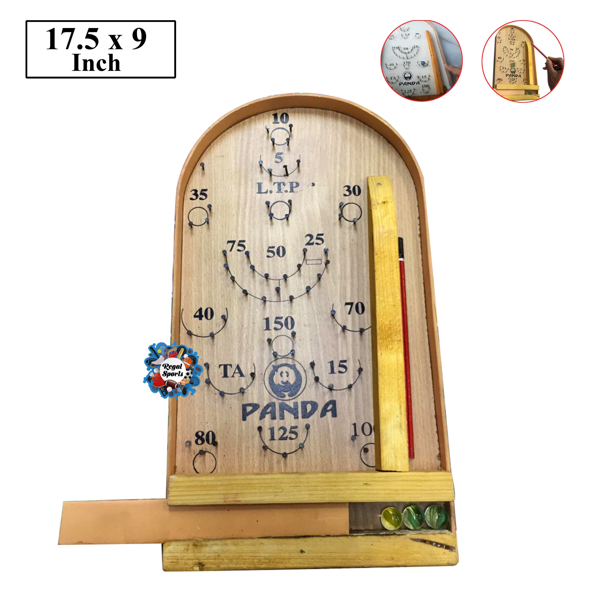 Picture of Bagaduli Board Game - Medium - 17.5 by 9 inch - Gold