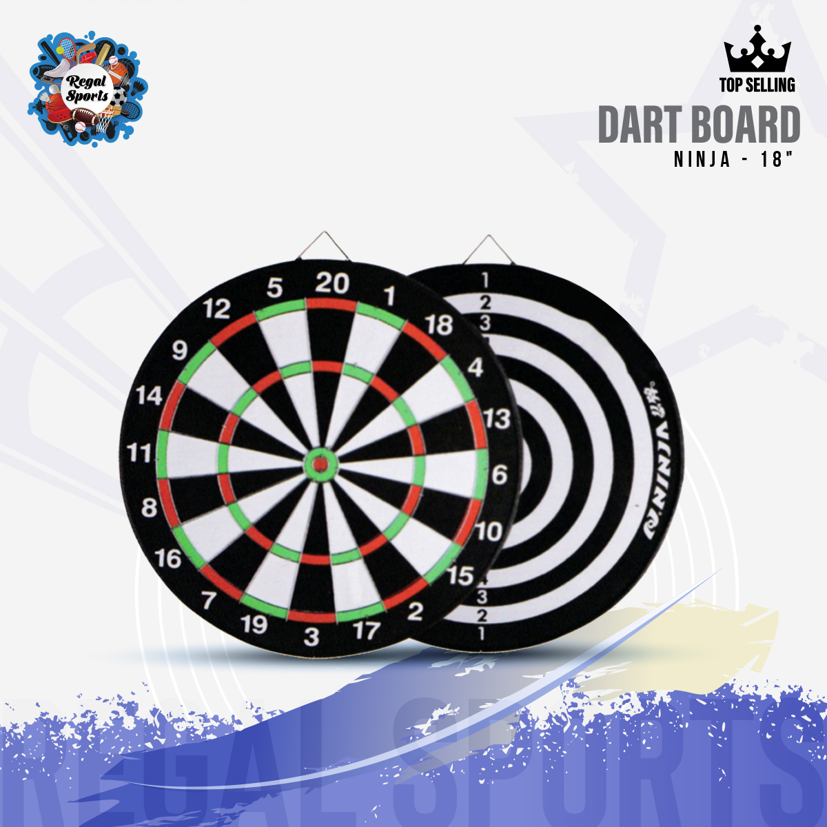 Picture of Dart Board - Ninja - 18" - Black