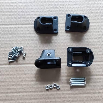 Picture of 4Pcs Foldable Laptop Table Leg Connector Folding Lap Desk Leg Brackets Repair Leg Fittings Folding Table Leg Corner Brackets ( Black )