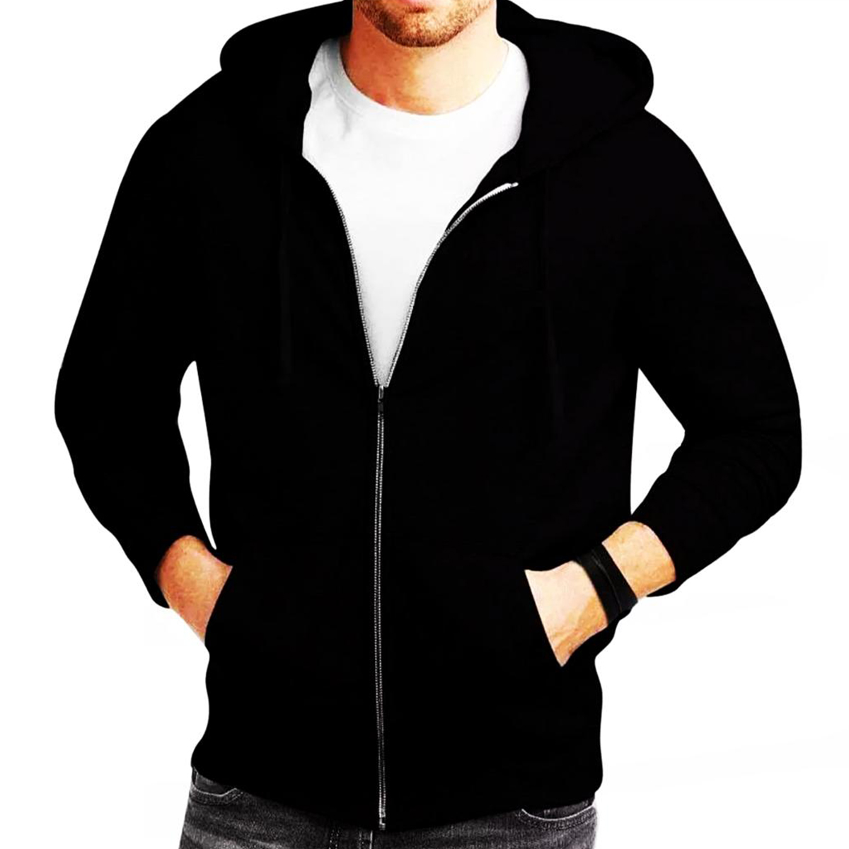 Picture of Black Stylish Casual Long Sleeve Hoodies for Men - Hoodie For Men ( Black )