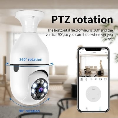 Picture of PTZ Bulb System 360 Degree WiFi Panorama IP Camera white ( White )