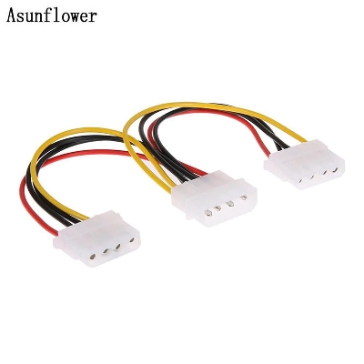 Picture of Molex Power Supply Y Splitter 1 Male to 2 Female Extension Cable - Black