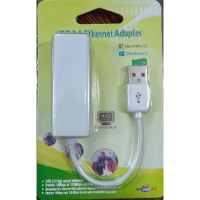 Picture of USB 2.0 Fast Ethernet Adapter 10 / 100 Mbps Lan Card - White - Black