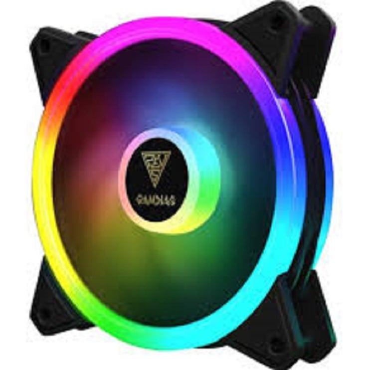 Picture of 120mm CPU Case Cooler Fan Dual Side Ring RGB Rainbow LED Fan