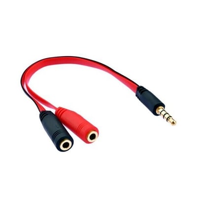 Picture of 3.5mm AUX 1 Male to 2 Female Splitter - Dual Earphone and Mic Adapter