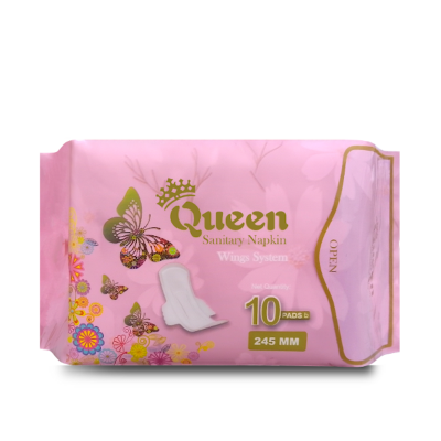 Picture of Queen Sanitary Napkin - Wings System - Ultra Thin - 100% Cotton - Combo of 5 Pack - 50 Pads