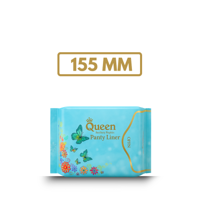 Picture of Queen Panty Liner - 155 MM - 100% Cotton - Ultra Thin - Combo of 3 Pack - 75 Pads