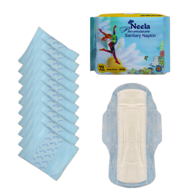 Picture of Neela Premium Sanitary Napkin -  Wings System - 100% Cotton - Combo of 10 Pack - 100 Pads