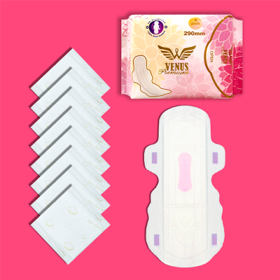 Picture of Venus Premium Sanitary Napkin - 3D Wings System - 100% Pure Cotton - Ultra Thin - Combo of 3 Pack - 24 Pads