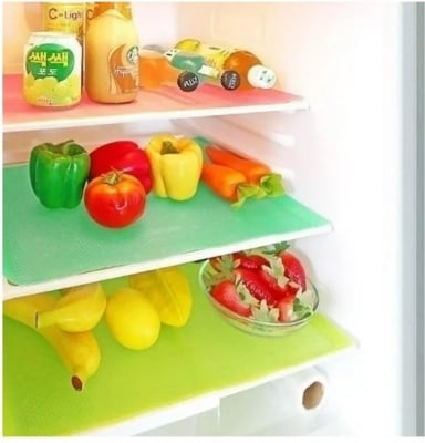 Picture of Refrigerator Pad Antibacterial Antifouling Mildew Moisture Pad Waterproof Refrigerator Mats- 4pcs(Multicolor)