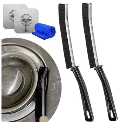 Picture of 1 piece -Multipurpose Bathroom Tile Floor Gap Cleaning Brush Window Groove Cleaning Brush Convenient Household Corner Cleaning Tools(Black)