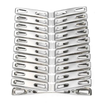 Picture of 20 Pieces, Stainless Steel Cloth hanger Clip(White)