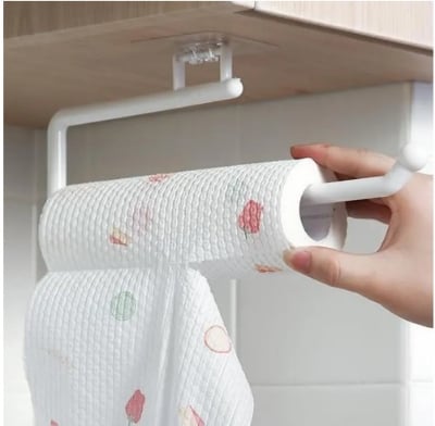 Picture of Kitchen Tissue Holder Hanging Toilet Roll Paper Towel Holder Rack Kitchen Bathroom Cabinet Door Hook Holder Organizer(Multicolor)