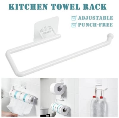 Picture of Kitchen Tissue Holder Hanging Toilet Roll Paper Towel Holder Rack Kitchen Bathroom Cabinet Door Hook Holder Organizer(Multicolor)