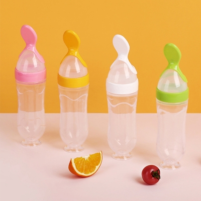Picture of Baby Silicone spoon feeder Bottle-1pcs(Multicolor)